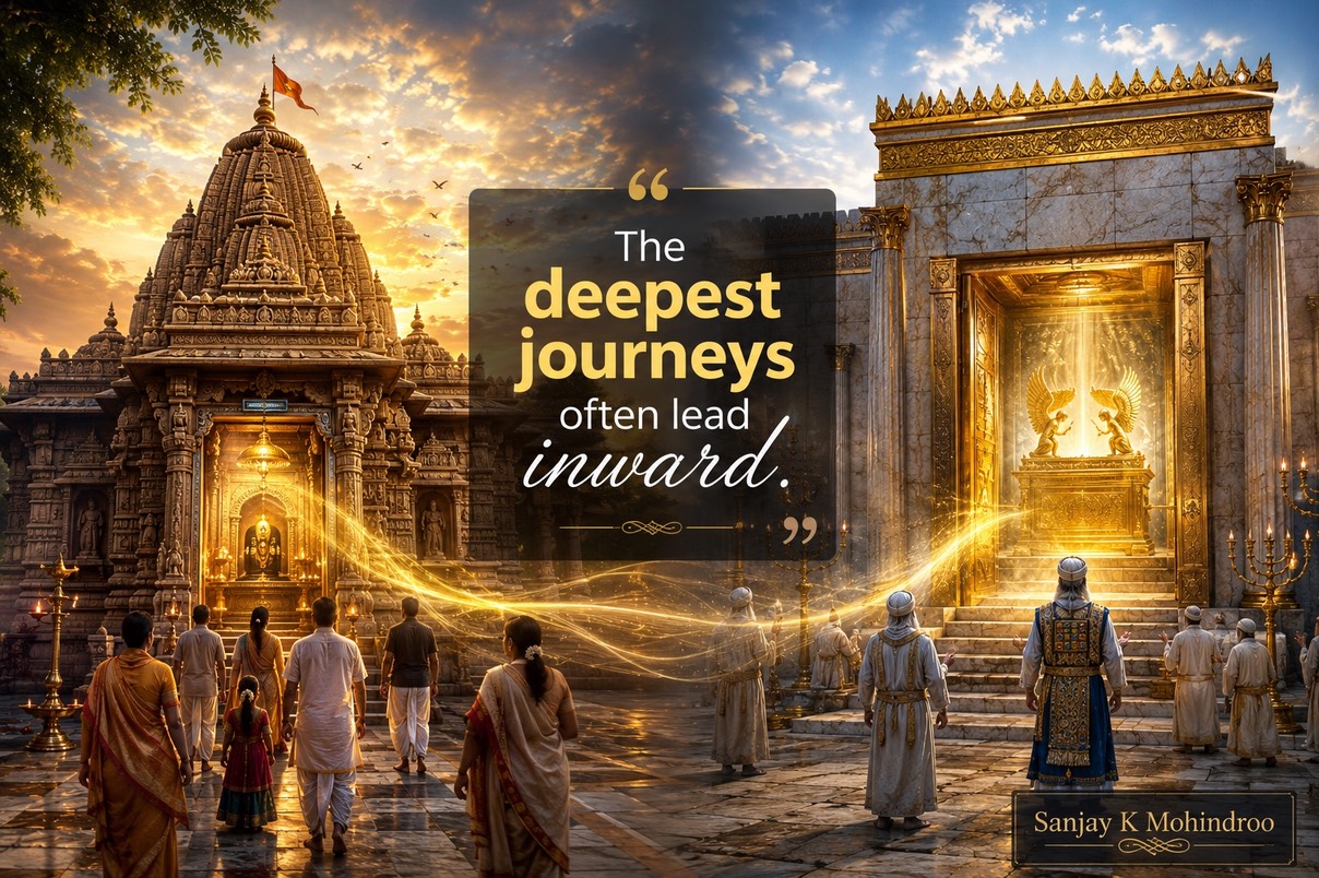 The Garbhagriha mirrors the Holy of Holies.